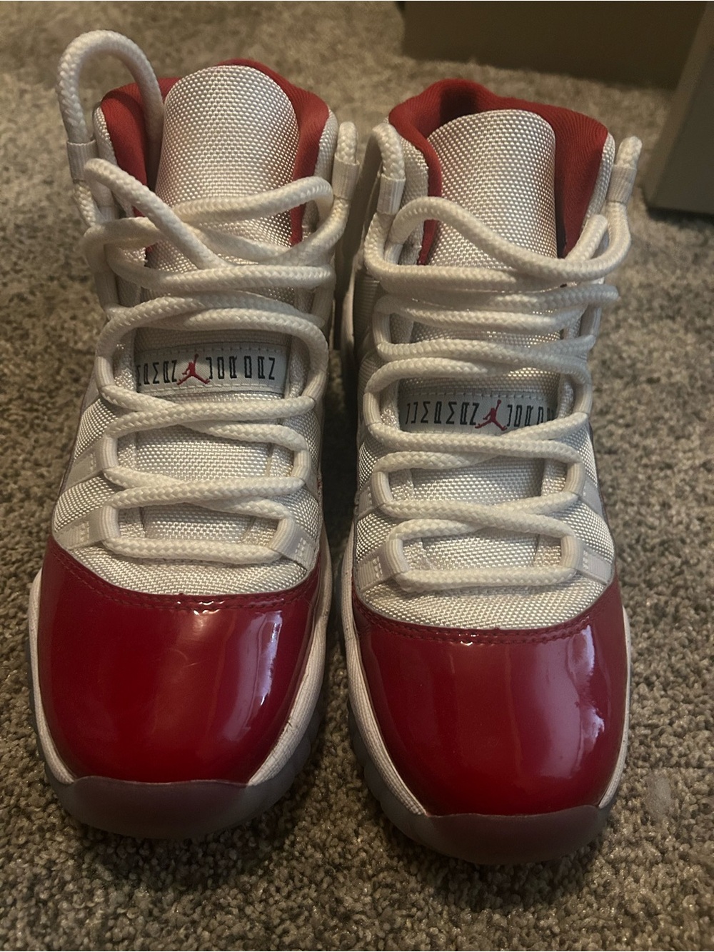 Jordan Kids White and Red Retro Basketball Sneakers
